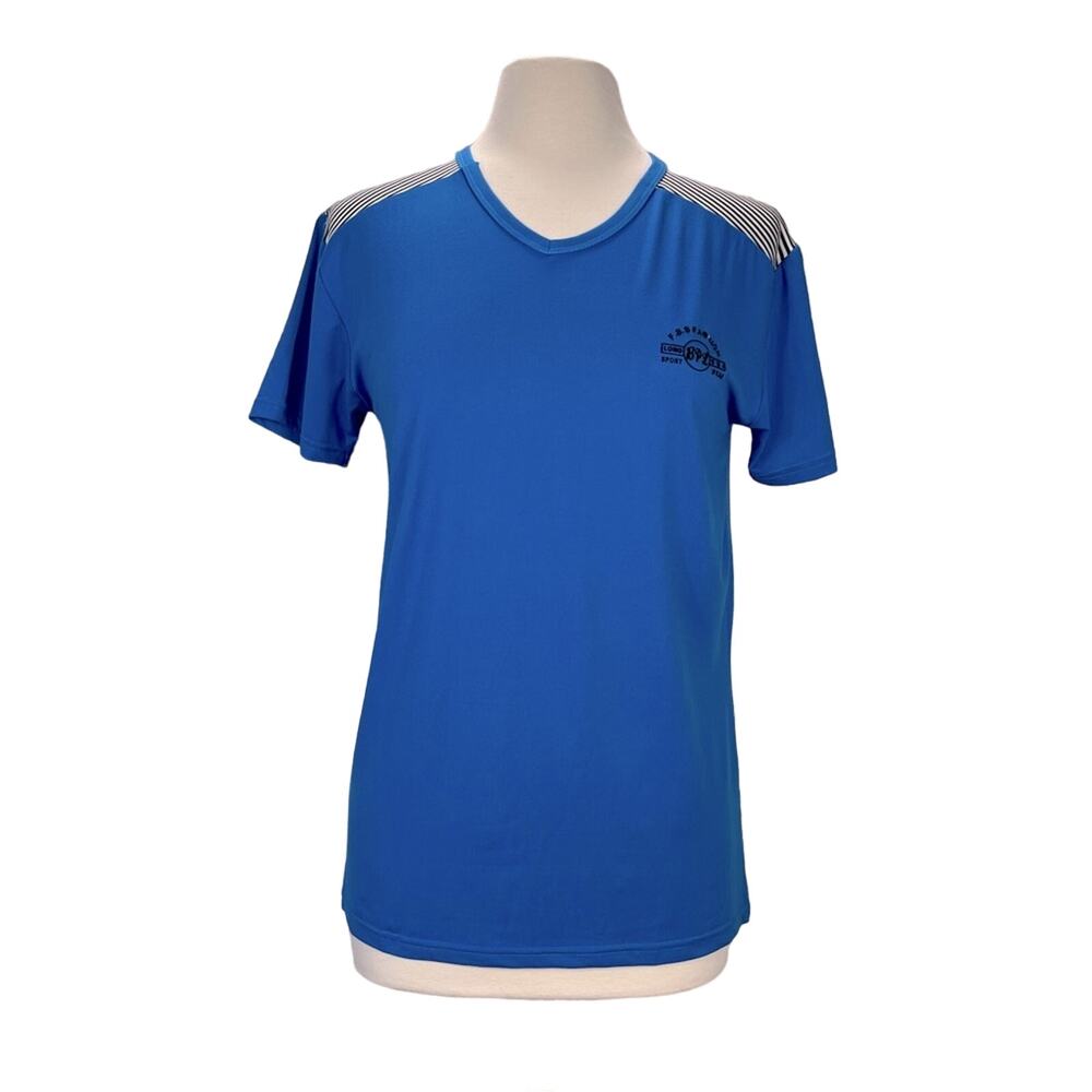 BPL | Active Short Sleeve Women's Shirt Blue Striped Black‎ and White L